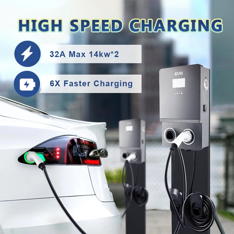 Public Home Electric Car Charging Station New Energy Vehicle Parts & Accessories Ocpp Screen 2  Ccs Wallbox 11kw 14kw Type 2 view 2