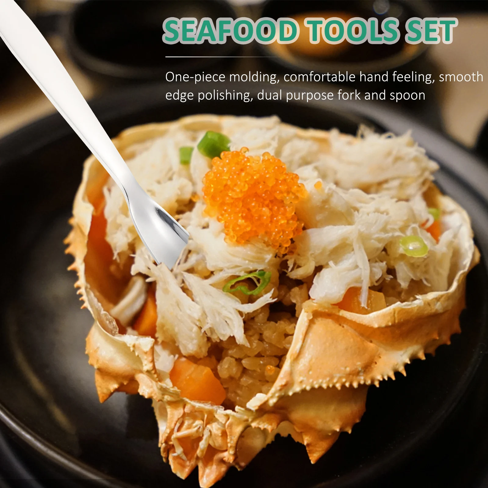 4pcs Stainless Forks Seafood Crab Leg Peeling Tools Openers Seafood Tools Set Kitchen Accessories Portable