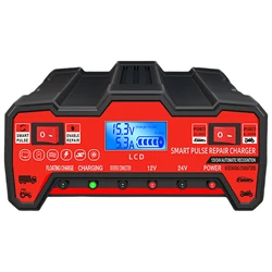 Car Battery Charger LCD Display Auto Battery Charger Marine Battery Charger Heat-Resistant Boat Battery Charger Truck Battery