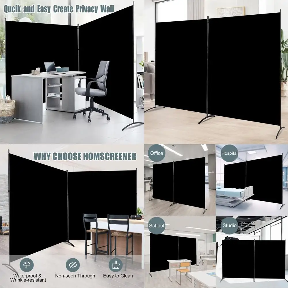 

Upgraded 6-Panel Tall Room Divider, 142x72H Privacy Partition for Home, Office, School