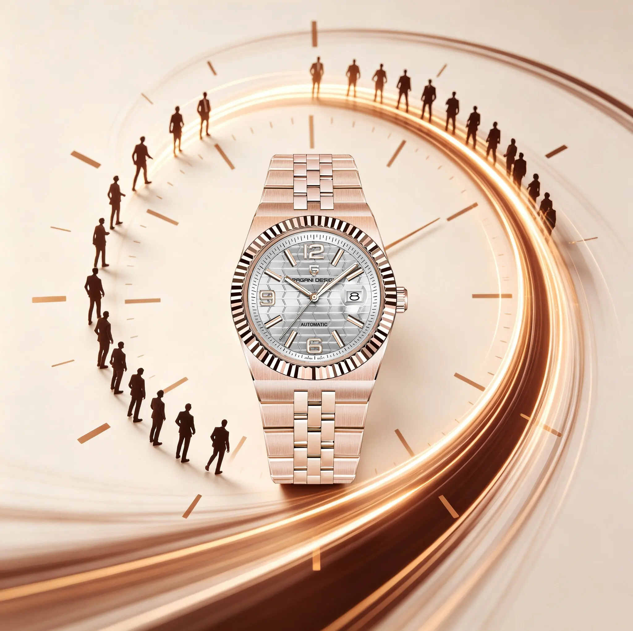 PAGANI DESIGN Luxus Herren Automatikuhren Leuchtend Wasserdicht Für Männer Mechanische Uhr Saphir Edelstahl Elegante Dress-Uhren