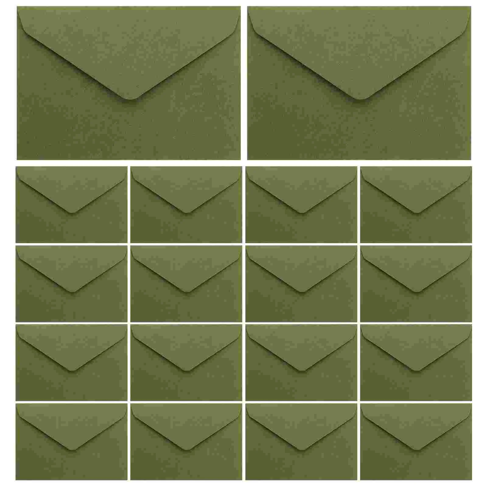 

40 Pcs Retro 120g Thick Western-style Triangle Envelope Wedding Postcard Greeting (quiet Grass Green) 40pcs Business