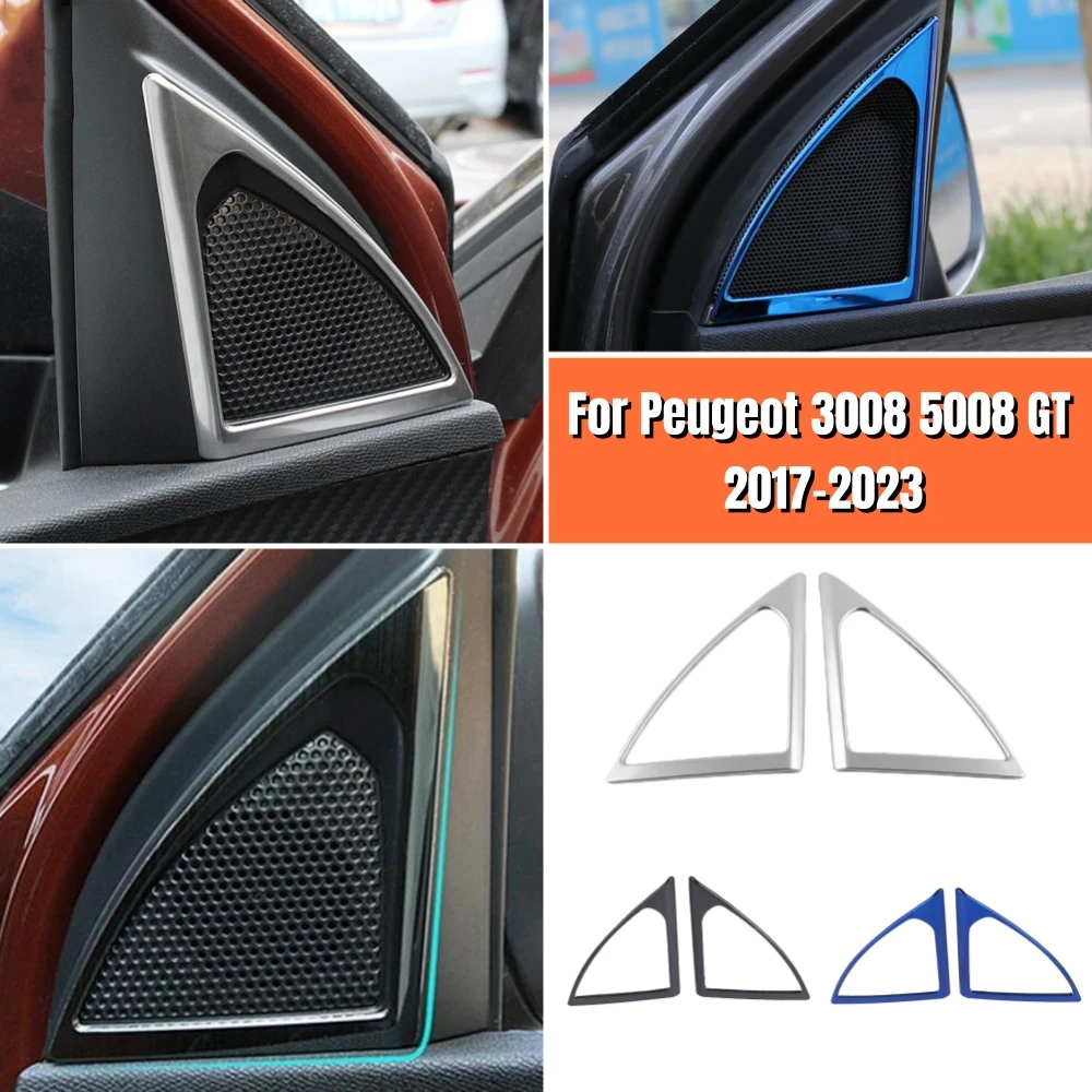 

Car Inner Window A-Pillar Stereo Speaker Audio Loudspeaker Sound Frame Cover Trim For Peugeot 3008 5008 GT 2017-2023 Accessories