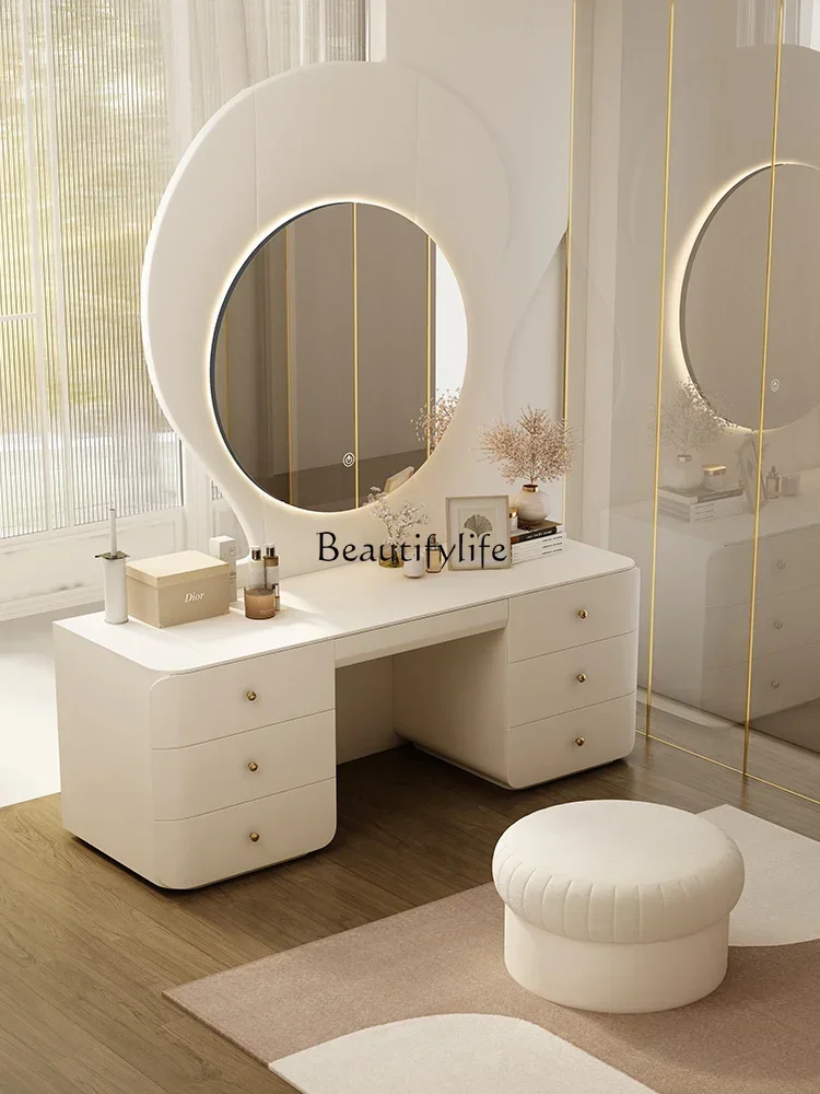 

FG10Modern Chest of Drawers Integrated Makeup Table Cream Style Desk Storage Cabinet Dual-Use