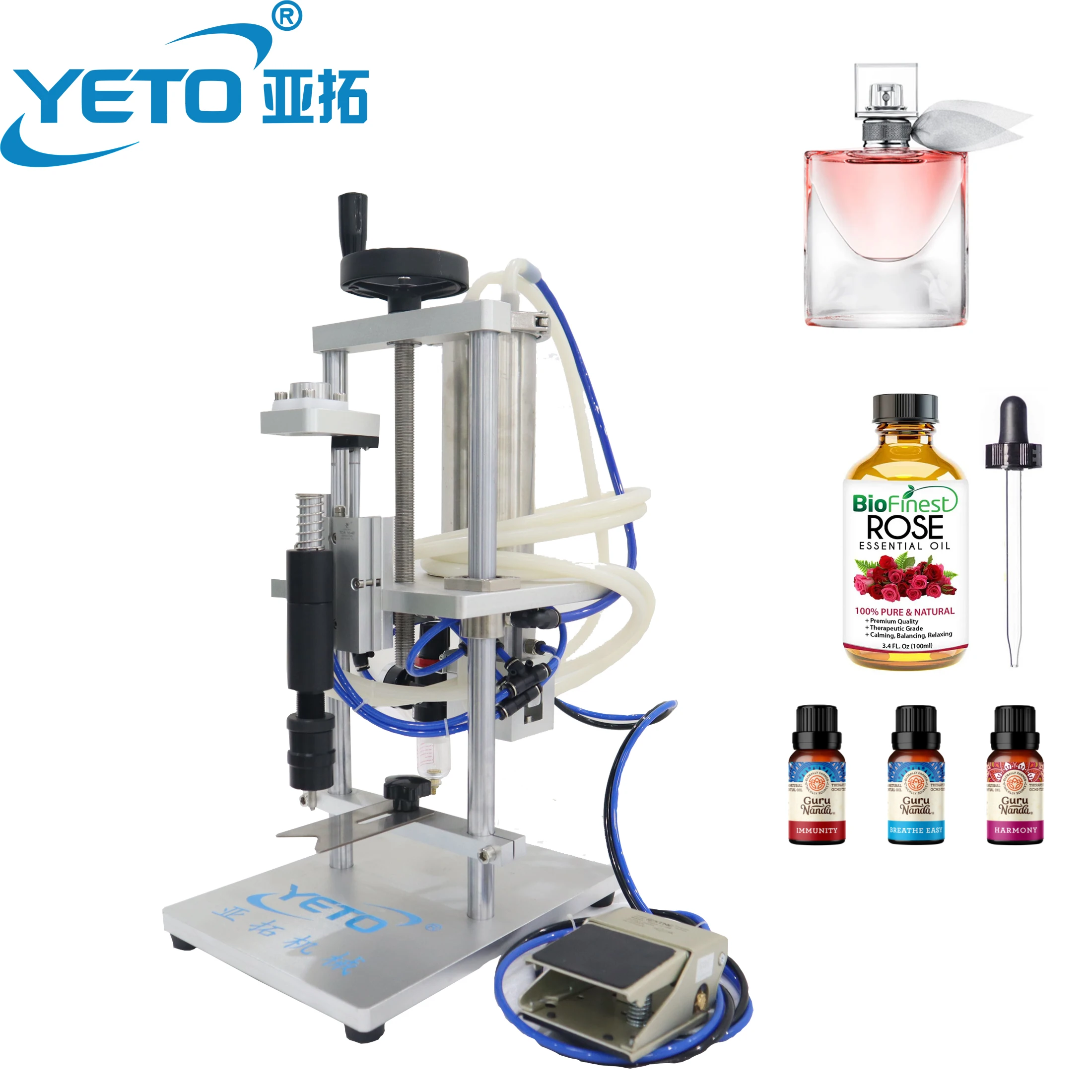 Single Nozzles Pneumatic Semi Automatic Perfume Oil Beverage Cream Food Commodity Glass Plastic Filling Machine For Bottles CE