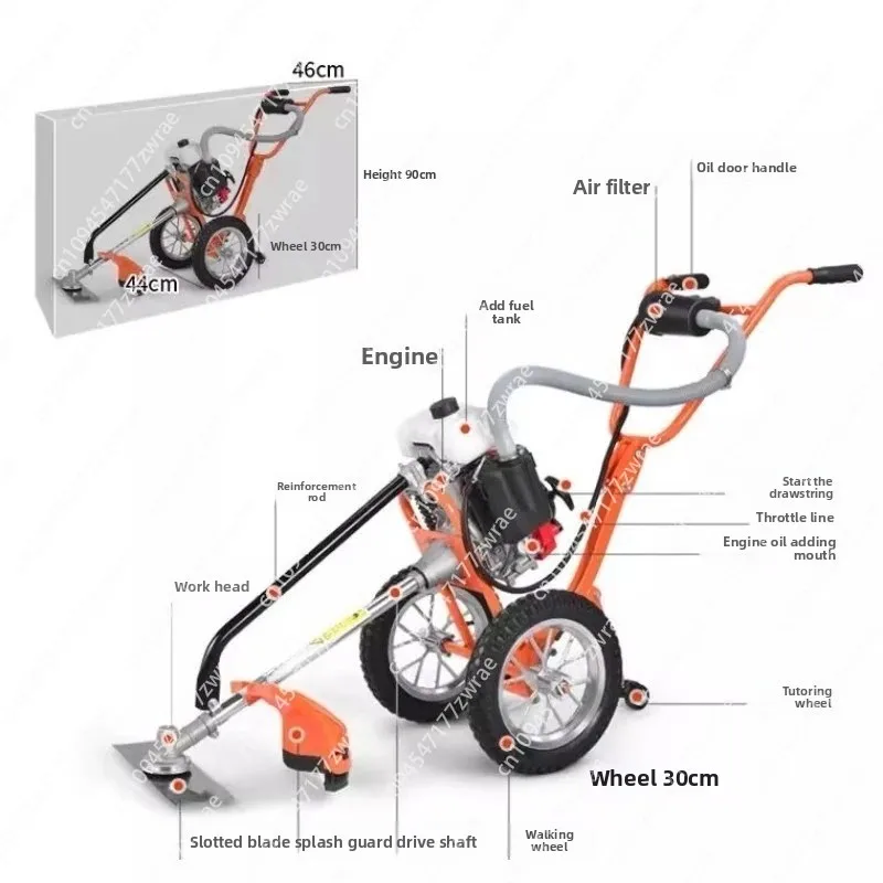 Lawn Mower Hand Push Lawn Mower Brush Cutting Machine Multi functional Mini Loosening and Trenching Machine