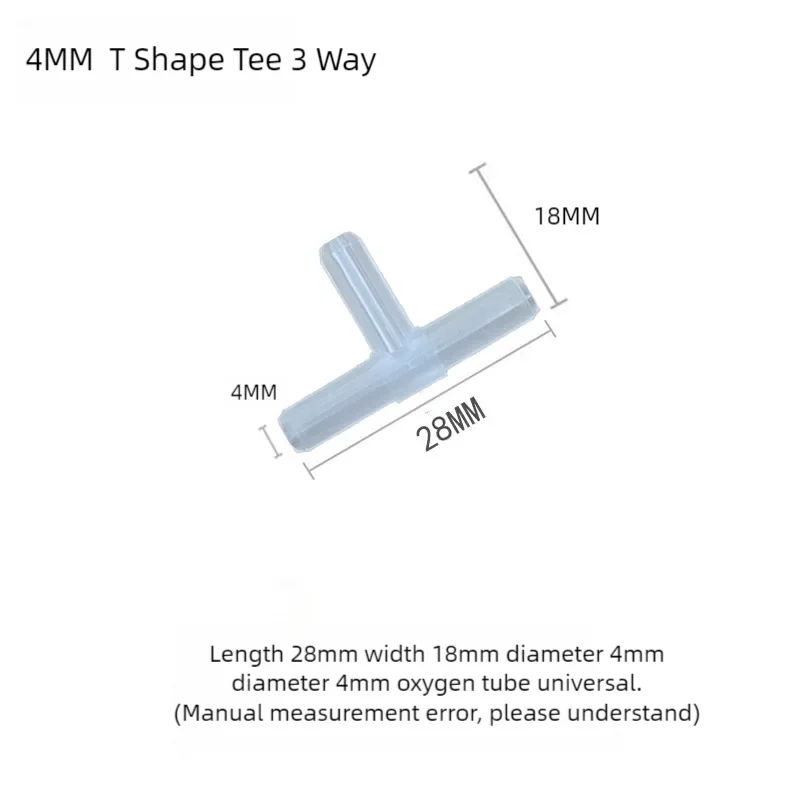 4mm Plastic T Shape Tee 3 Way Hose Joints Fish Tank Aquarium Air Pump Tubing Connectors Aquarium Accessories Fish Tank Supplies