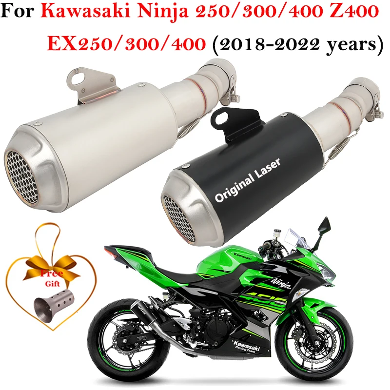 

Надеваемая выхлопная система мотоцикла, модифицированная для KAWASAKI NINJA 400 Z400 EX400 2017-2022 2023 2024, глушитель со средней трубой