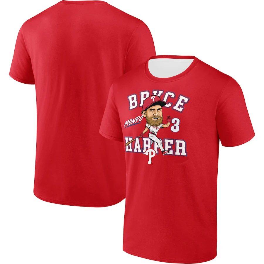 Men's Baseball Bryce Harper Philadelphia Printed T-shirt Fan T-shirt Sportswear Comfortable and Breathable Outdoor Sports Top