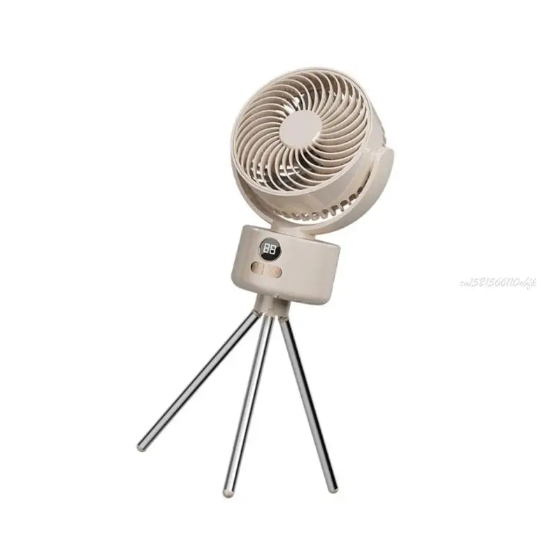 27RB Portable Tripod Camping Fan 3600mAh Rechargeable Digital Display USB Powered Cooling Fan For Home And Adventure