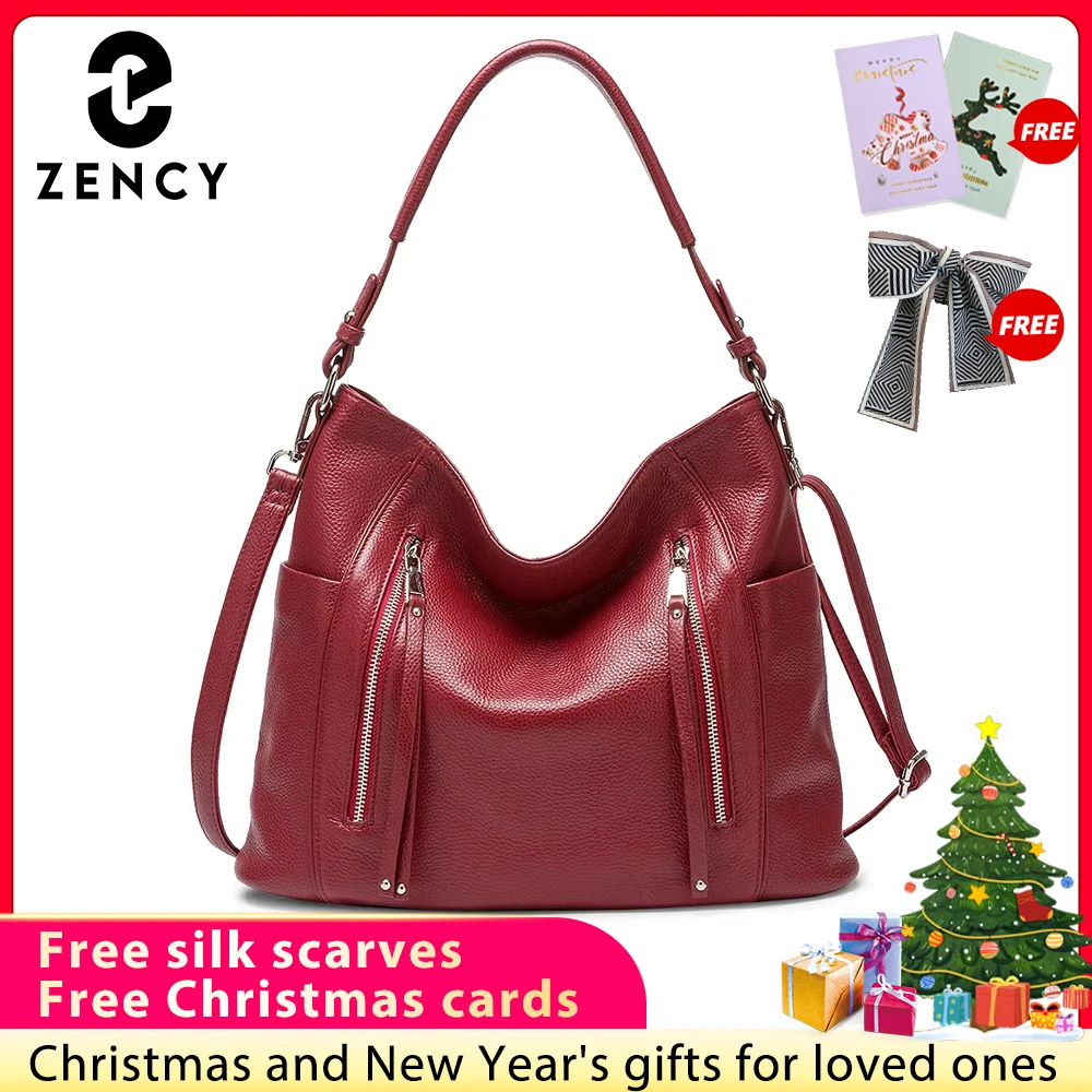 

Женская сумка-хобо из натуральной кожи, на молнии