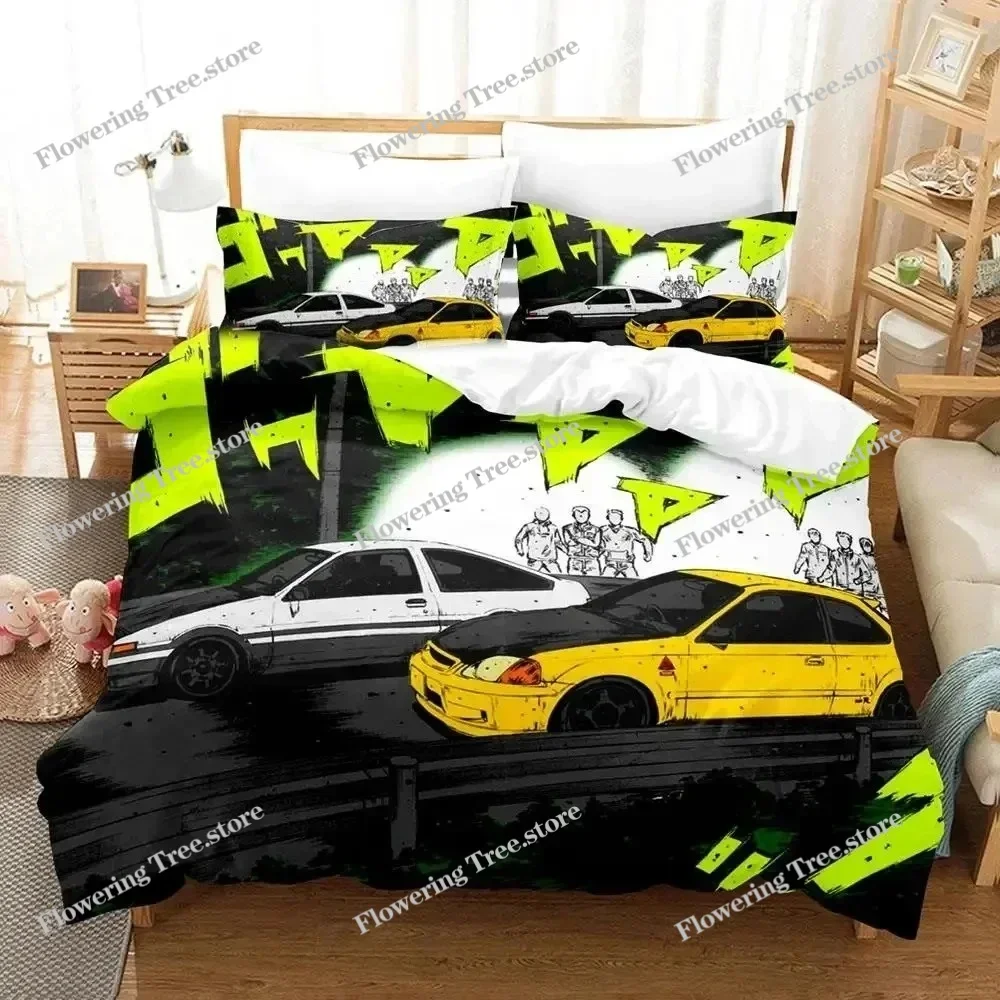 3D Print Initial D AE86 Bedding Set Duvet Cover Bed Set Quilt Cover Pillowcase Comforter king Queen Size Boys Adult Bedding Set