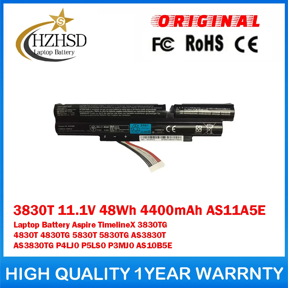 Batería Original para ordenador portátil Acer Aspire TimelineX 3830TG 4830T 4830TG AS3830T AS3830TG, 3830T, 11,1 V, 48Wh, 4400mAh, AS11A5E