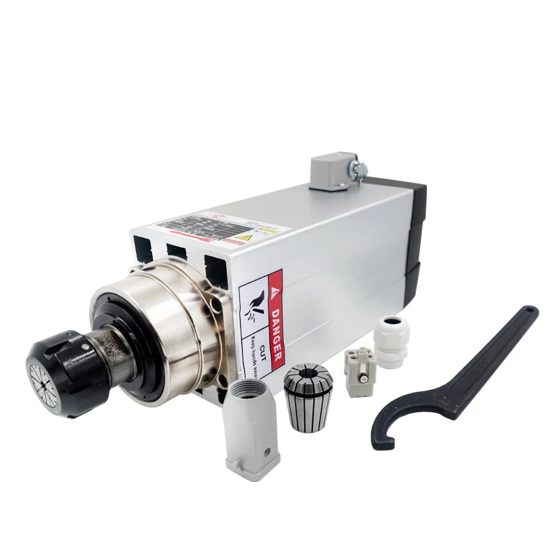 

High Quality ER20 air Cooled Spindle 2.2KW 4.5KW 6KW CNC Router HQD Spindle Motor Kits 220/380V for CNC Woodworking Machine
