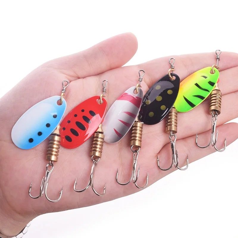 Spin kaşık balıkçılık Lures 2.5g 3.5g 5.5g Metal dönen payetler Wobblers tiz kanca yapay yem sazan bas Pesca mücadele