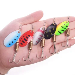 Spin Spoon Fishing Lures 2.5g 3.5g 5.5g Metal Rotating Sequins Wobblers Treble Hooks Artificial Bait Carp Bass Pesca Tackle