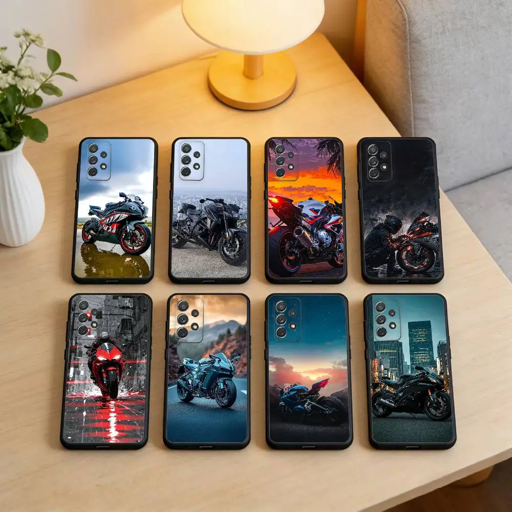 Dream Motorcycle GSX-R Series Phone Case For Samsung Galaxy A73,A72,A71,A70,A53,A52,A51,Soft Silicone Black Cover