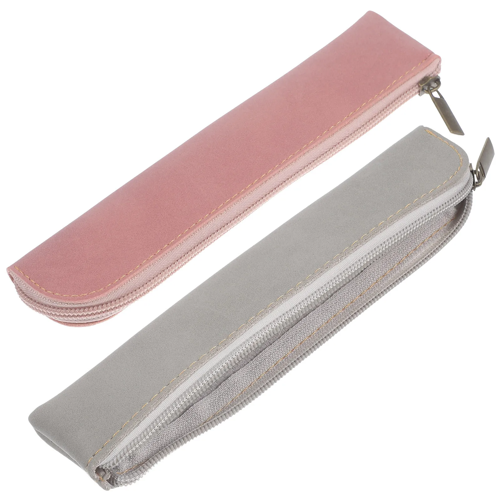 

2Pcs Cute PU Pencil Case Aesthetic Design for Multiple Pens Rulers Notes Erasers Practical Gift Cute Pencil Cases for Girls