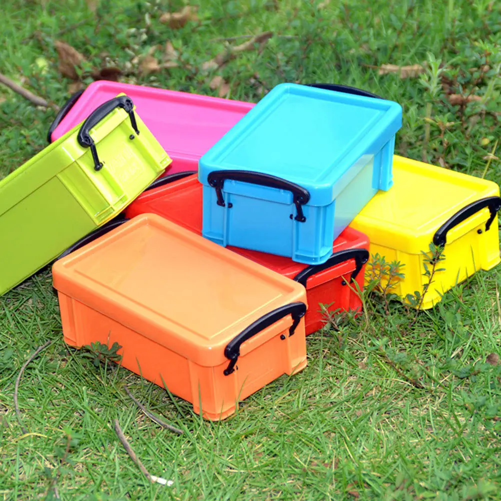 

3pcs Portable Storage Box For Home Sundries Smooth Sealing Plastic Organizer Desktop Household Container Box