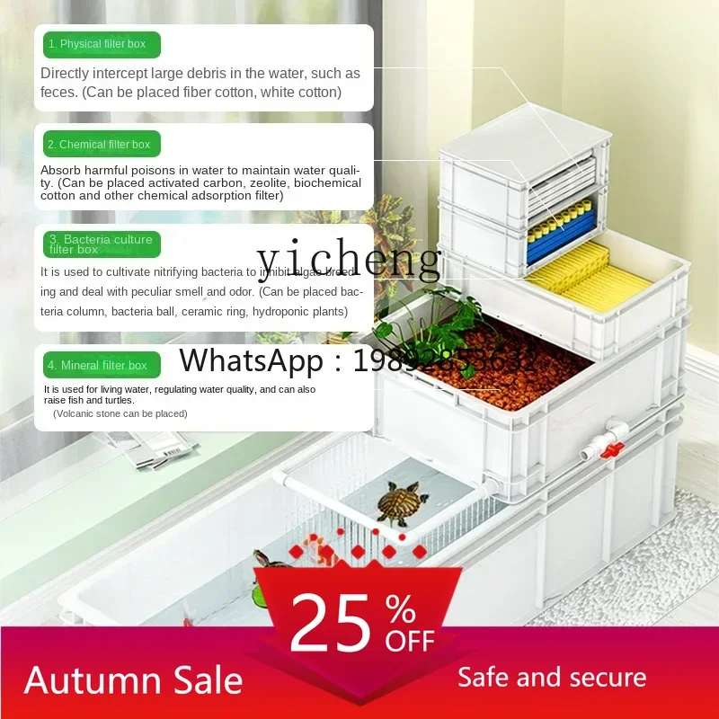 

fish tank aquarium living room turnover box turtle feeding tank medium and large