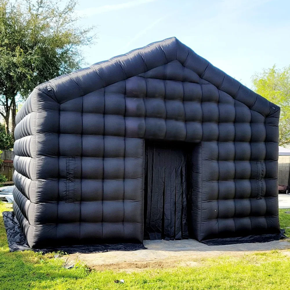 Commercial Black Portable LED Disco Lighting Mobile Night Club Tent Inflatable Cube Party Tent Inflatable Nightclub