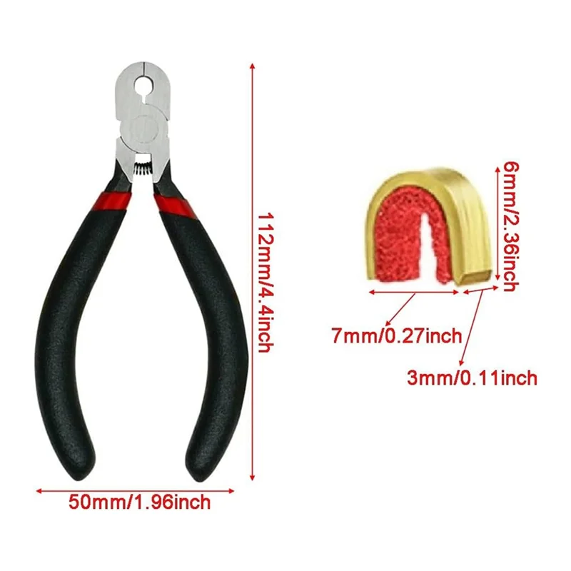 AED2-Bow String Nocking Points ชุด T ไม้บรรทัด Nocking คีมหัวเข็มขัดและ 8 ชิ้น Nocking ชุดหัวเข็มขัด