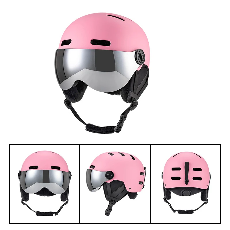 Nuovo casco da sci occhiali da sci integralmente modellato donna uomo caschi da neve antivento sport all'aria aperta sci Snowboard caschi da Skateboard