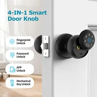 Viladepot Ball Shaped Smart Lock Fingerprint Door Lock App Control Passcode Unlock Electronic Touchscreen Keypad Indoor 2