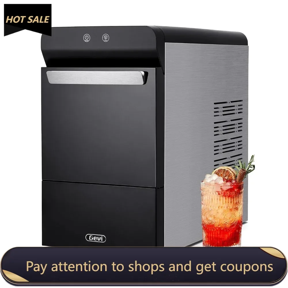 

V2.0 Countertop Gemi Nugget Ice Maker | Self-Cleaning Pellet Ice Machine | Open and Pour Water Refill | Stainless Steel Housing