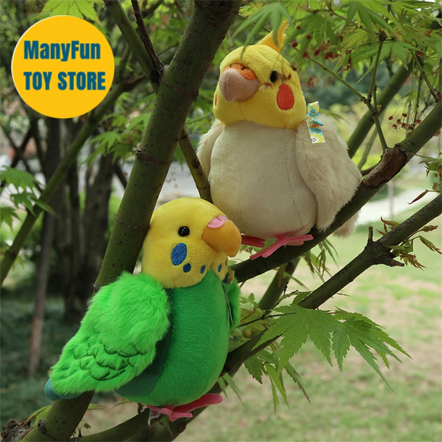 Budgerigar Cockatiel Parrot High Fidelity Anime Cute Plushie Budgie Bird peluche animali realistici simulazione bambola di pezza Kid