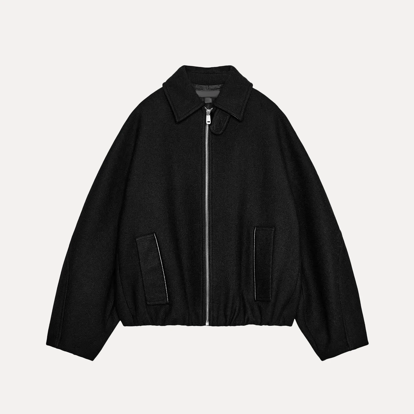 Z Damen Faion Mixed Media Kontrastfarbener Kragen Puffy Jaet Oberbekleidung 2025, New Sle Stand Fit Long Sve Zipper