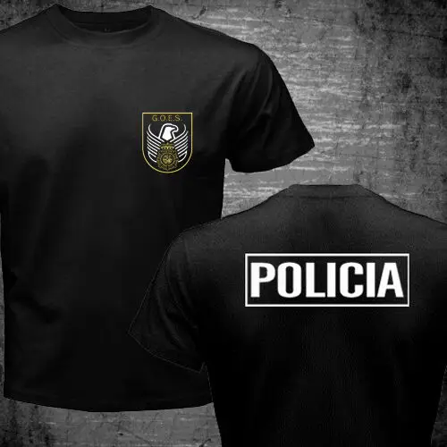 Spain National Special Forces SWAT GEO GOES Logo Espana Policia Men T Shirt Short  Casual 100% COTTON  O-Neck  Shirts