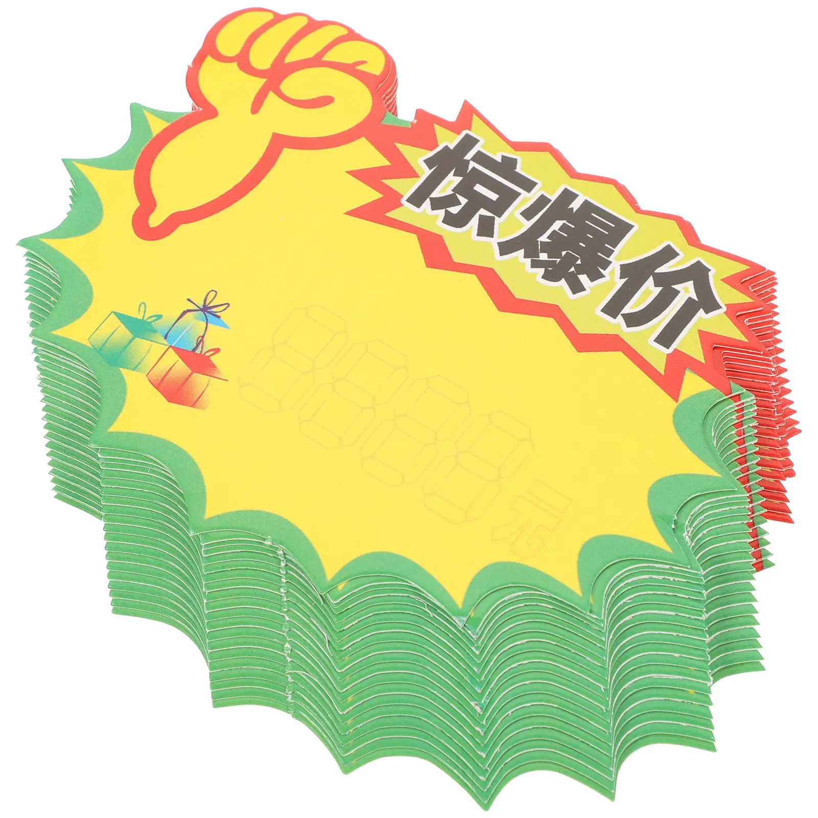 

100Pcs Supermarket Price Tags Heavy-Duty Thick Paper Retail Price Signs Blank Writing Area Bright Color Large Text Fruit