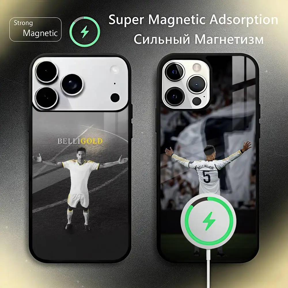 

J-Jude Football B-Belling-hams Phone Case For iPhone17,16,15,14,13,12,11 Plus,Pro Max For Magsafe Wireless Charging