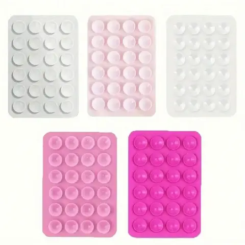 5 Pcs Phone Grip Holder - Adhesive Suction Mount for iPhone Android, Non-Slip Handle with Mirror Stand