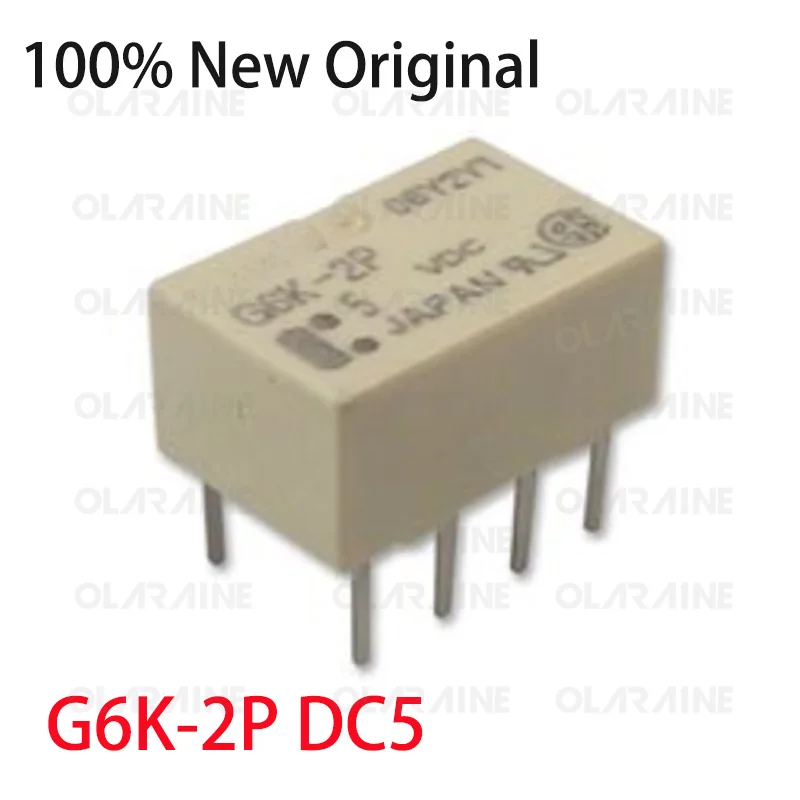 1/5/10Pcs G6K-2P DC5 High frequency/RF relays Coil voltage 5 VDC	 Power consumption 100 mW Current 21.1 mA Resistance 237 Ohms