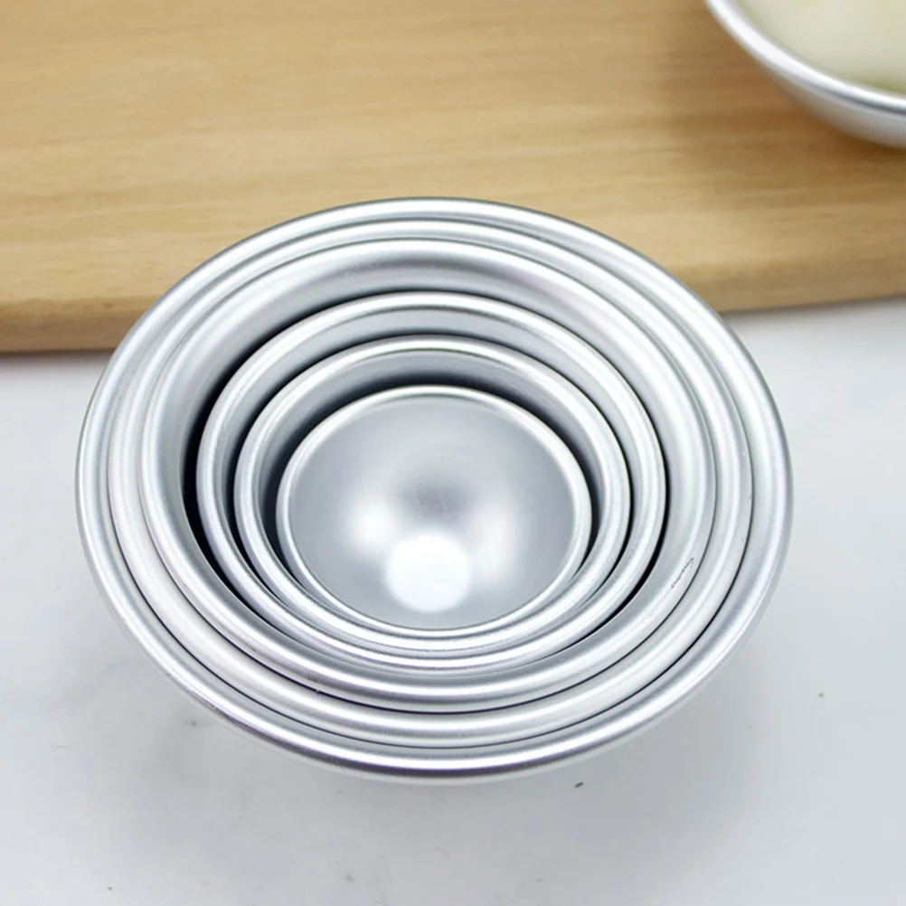 

6pcs Pudding Baking Cups Aluminum Alloy Mousse Cake Mold Non-Stick Dessert Bakeware Compact Kitchen Baking Tool For Easy