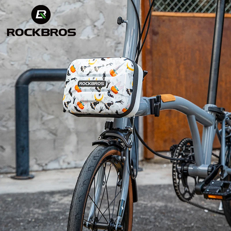 

ROCKBROS Folding Bike Bag 1.9L Bicycle Front Bag Hard Sheel Commuting Casual Brompton Bicycle Bag Waterproof Zipper Cycling Bags