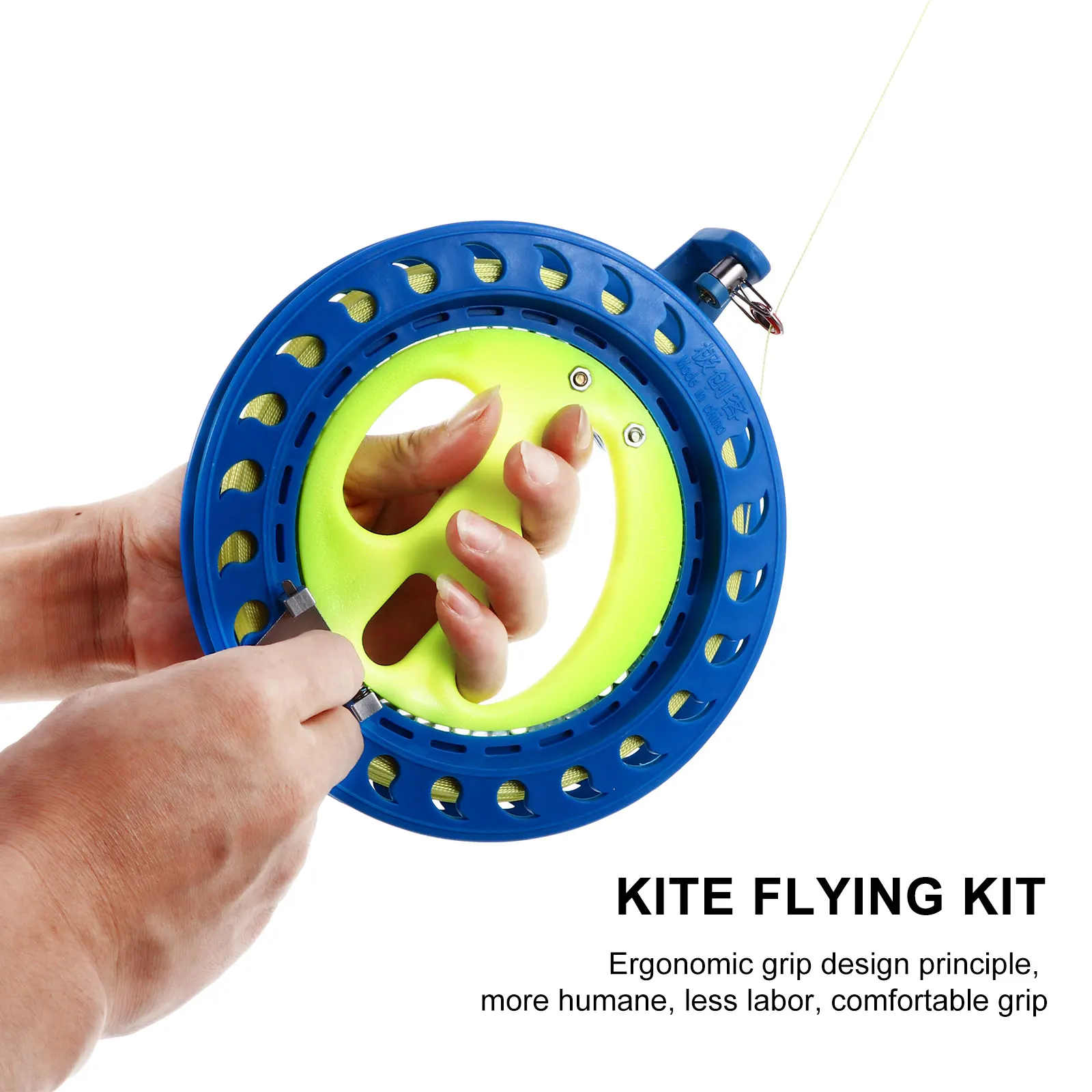 Abs Handwiel Lijnopwinder 200M Lijn Gladde geleidende spoelen Ergonomische grip Duurzame spoel voor kinderen Volwassenen Outdoor Vliegeraccessoires