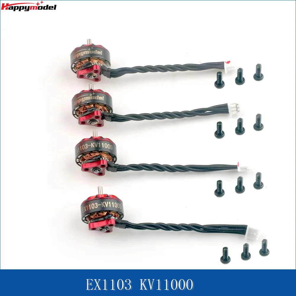 HappyModel EX1103 KV11000 1103 Brushless Motor 1-2S 1/4 Pieces Micro FPV Racing Motor Fit 90mm Bassline 2S RC Drone Accessories - image 1 of 6