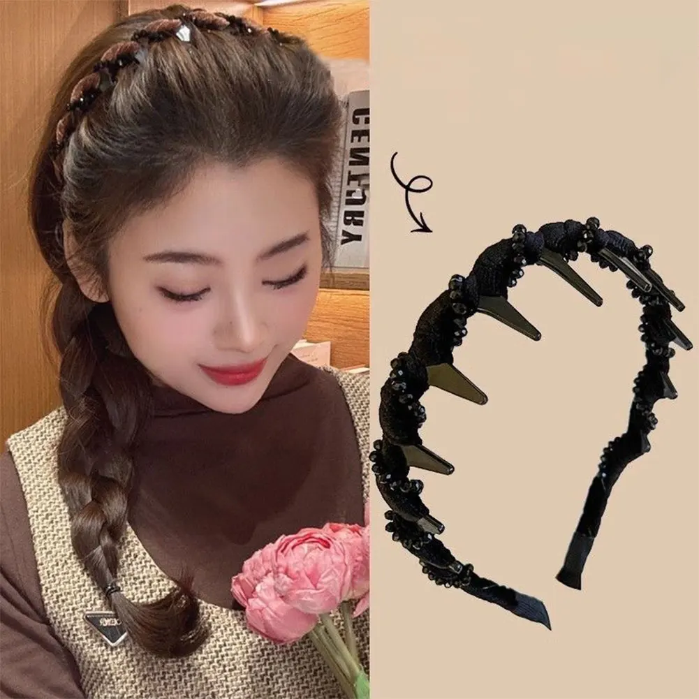 

3Pcs Vintage Hairband with Teeth Decorative Hair Band Fashion Non-slip Hairband for Women Hair Accessories