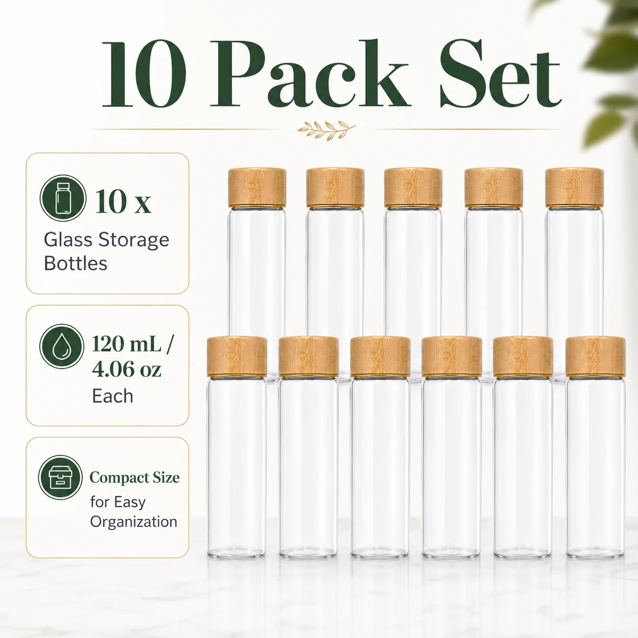 Bath Salts Jar - 10 Pack Small Glass Storage Bottles