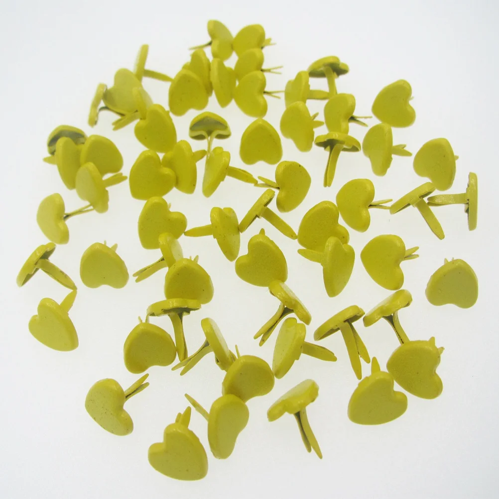 100 шт., 9 мм, металлические застежки для бумаги в форме сердца для скрапбукинга, украшения для поделок своими руками, красочные шпильки, принадлежности для рукоделия