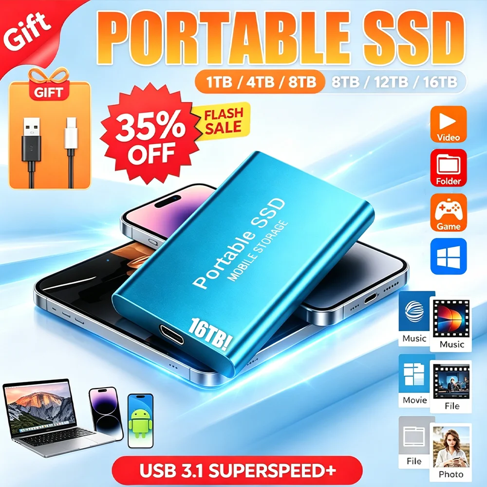 Robuste tragbare Solid-State-Drive (SSD) 2 TB 4 TB, sturzsicher, externe SSD, USB Typ-C 3.1, für den täglichen Haushalts- und Outdoor-Einsatz