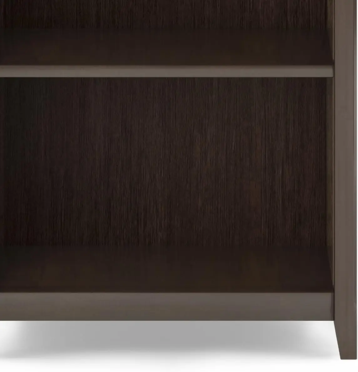 Solid Wood 26 Inch Transitional 5 Shelf Bookcase in Brunette Brown, for The Living Room, Study Room and Offic