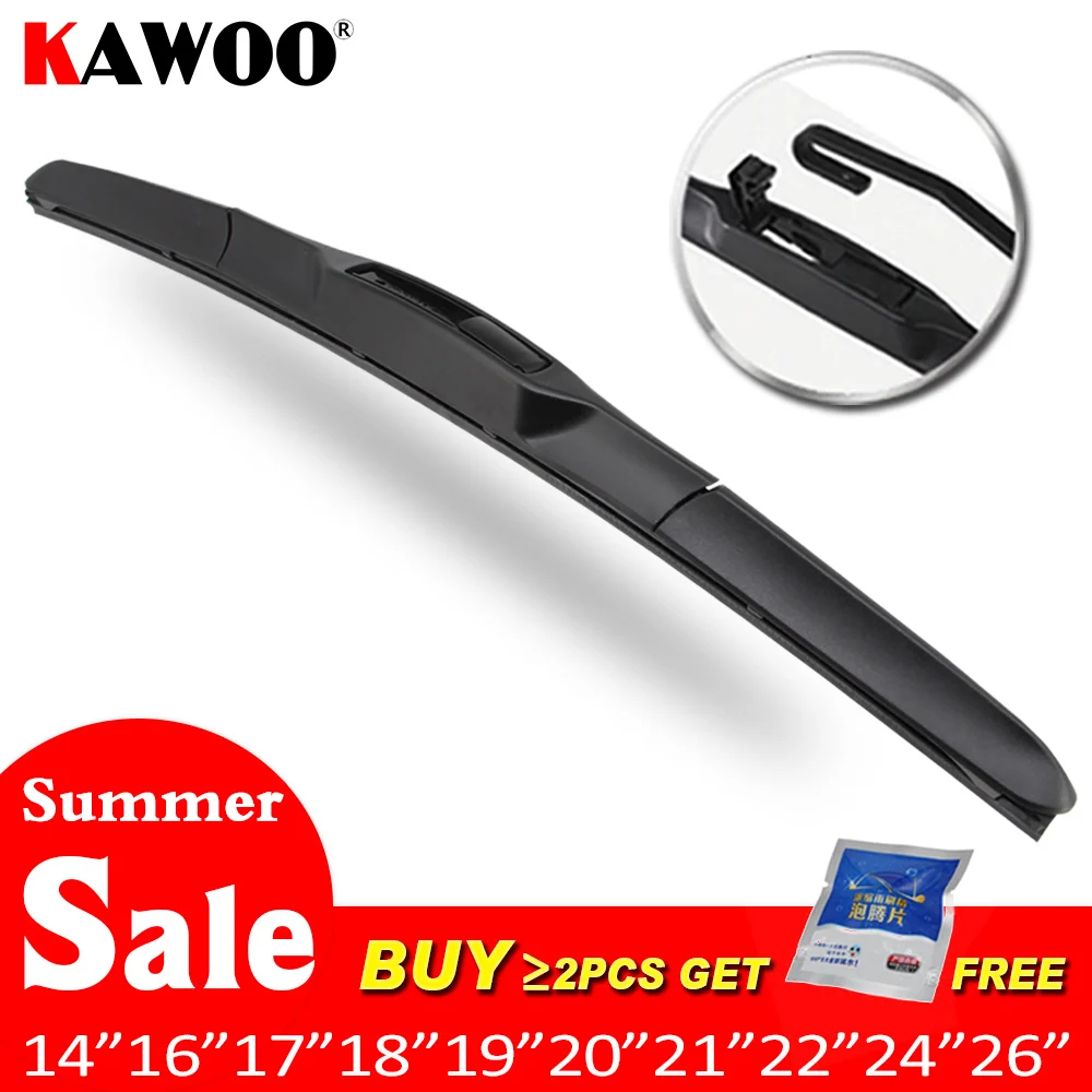 

Car Wiper Blade Universal U Hook Type 14"16"17"18"19"20"21"22"24"26" Windscreen Windshield Rubber Hybrid Auto Wipers Accessories