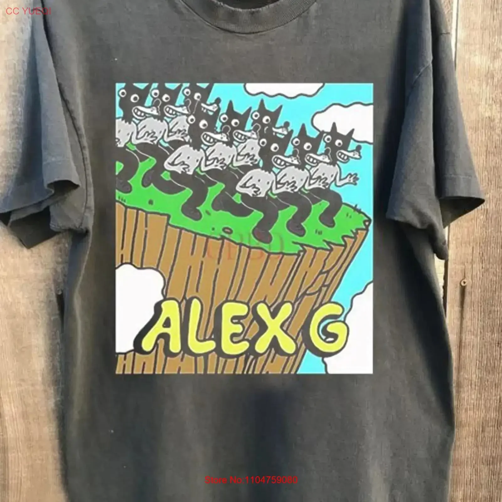 Alex G Album T Shirt Charcoal Vtg S 5XL KH17358 vintage Washed homme fashion Casual graphic designer clothes Soft Unisex