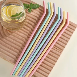 4Pcs Food Grade Colorful Silicone Straws For Children Drinking Water Drinks, Juice Curved Straws, Reusable Cocktail Straws