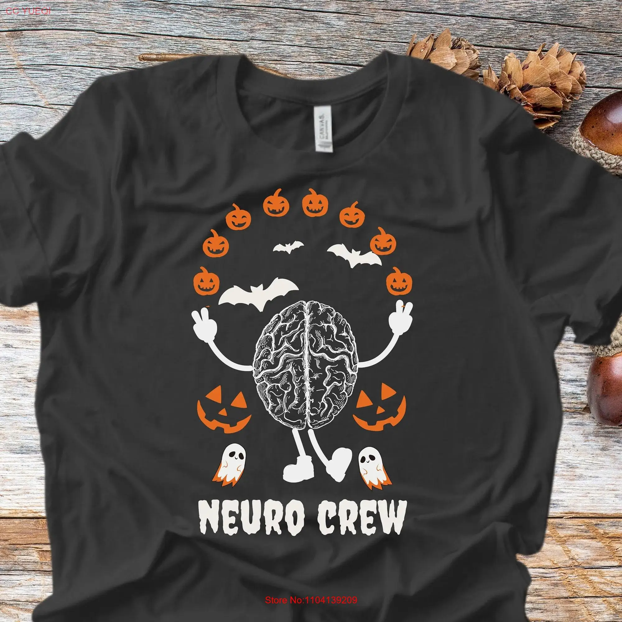 Funny Neuro Nurse Halloween T Shirt Anatomical Brain Anatomy Science Teacher EEG Technologist Neurology Graduation