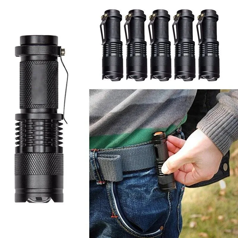 

5PCS/10PCS Led Flashlight 2000Lumens Zoomable Torch Tactical Waterproof LED Flashlight Torch Light 3 Modes For outdoor AA/14500